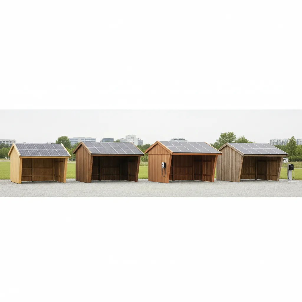 carport solaire bois panneaux photovoltaïques