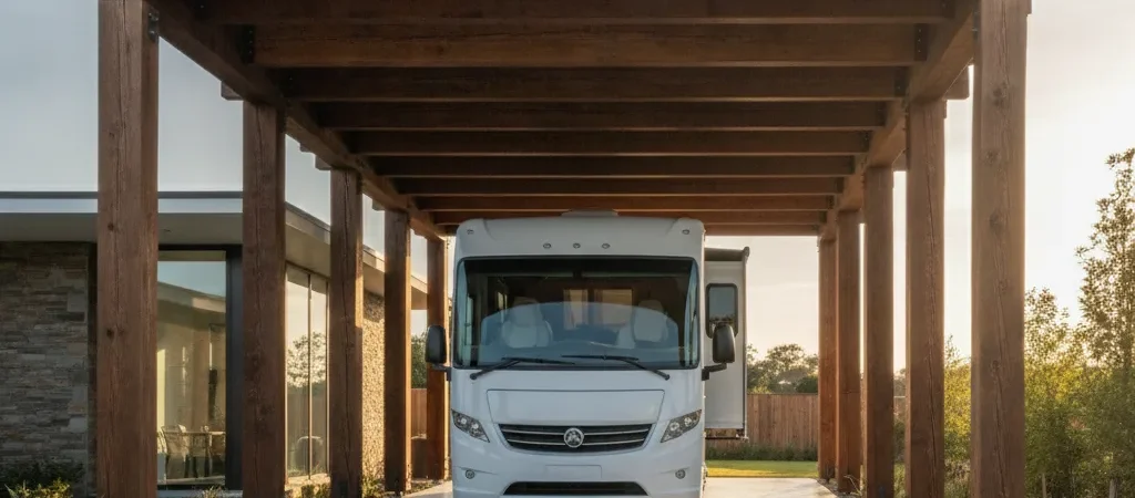 Carport bois camping-car, hauteur, prix et règles 2026