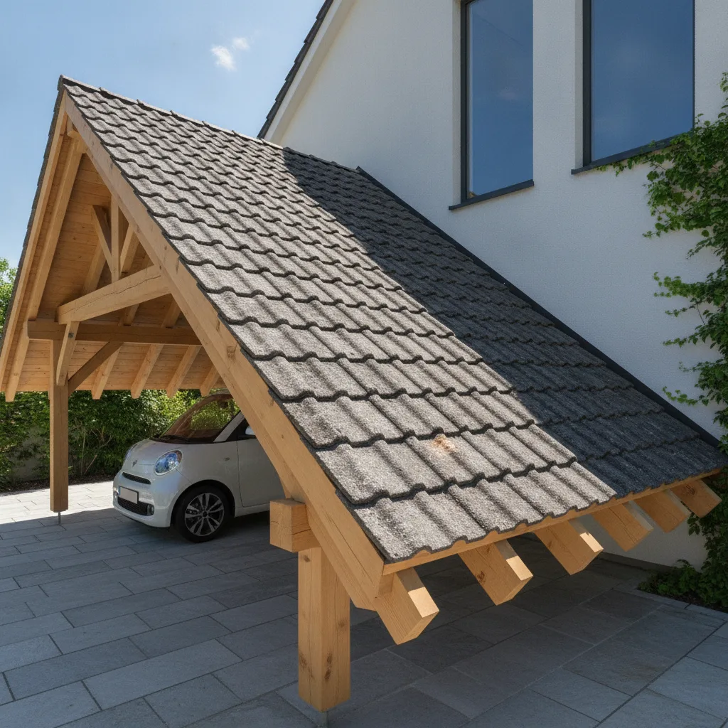 carport bois camping-car