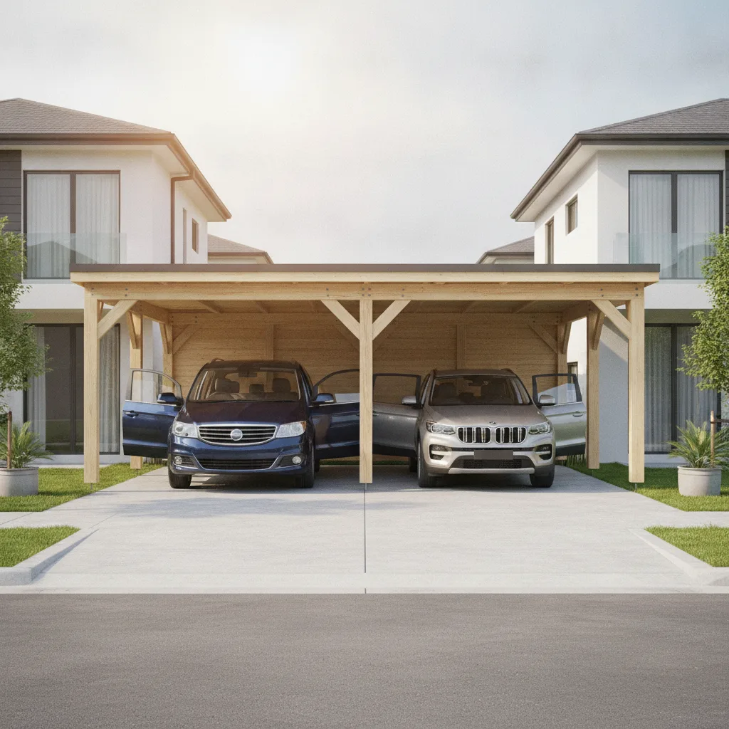carport bois 2 voitures dimensions